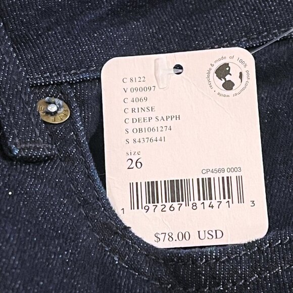 Free People NWT We The Free Jeans Stretch High Waist Raw Hem Size 26 Dar… - Picture 8 of 11